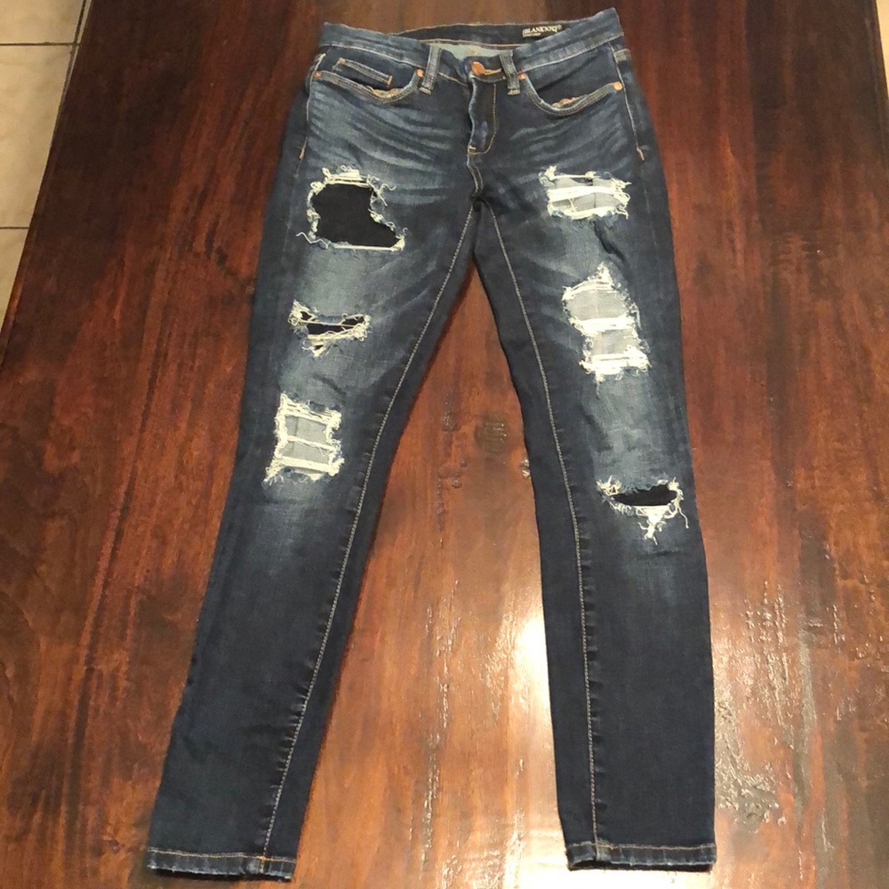 BlankNYC distress Dark denim Jeans